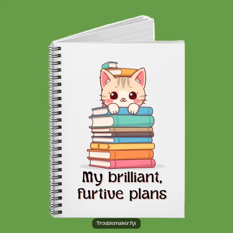 Funny Cat Notebook - Mischievous Journal for Book Lovers, Hilarious Gift for Writers