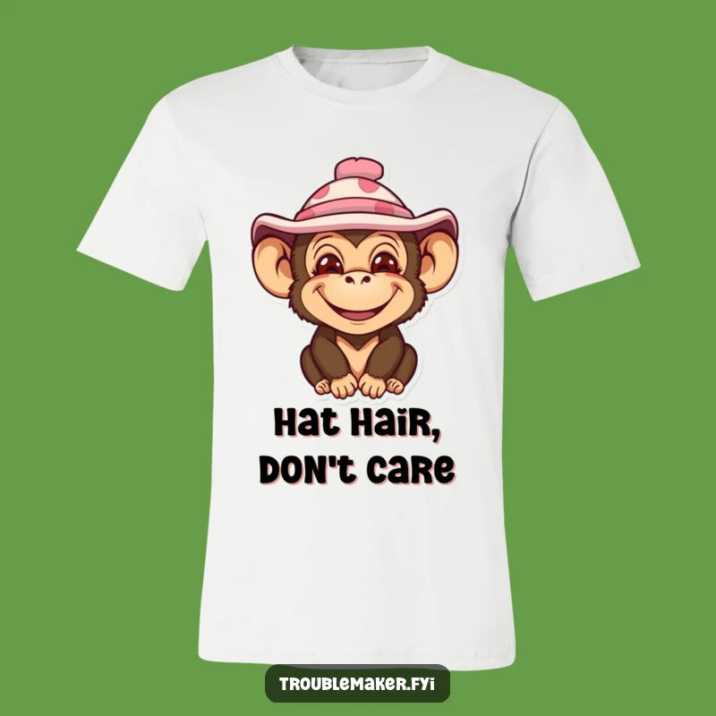Funny Impish Monkey Hat T-Shirt - Comical & Cute Wear for Fun Lovers