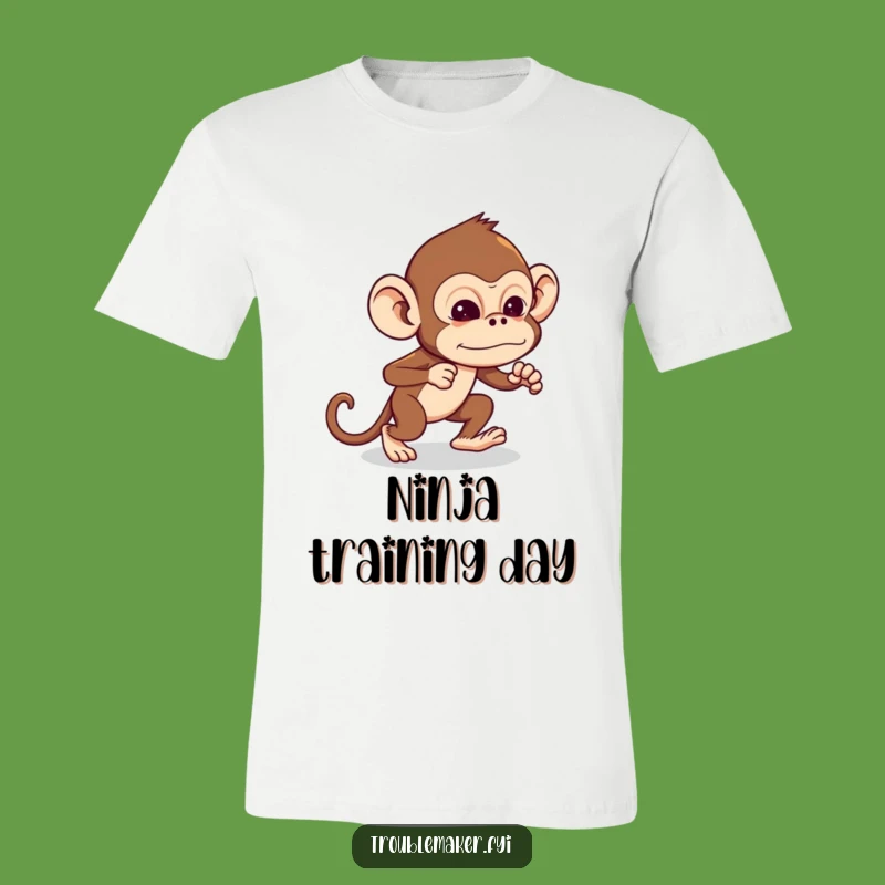 Funny Troublemaker Monkey T-Shirt: Stealthy Primate Mischief Tee