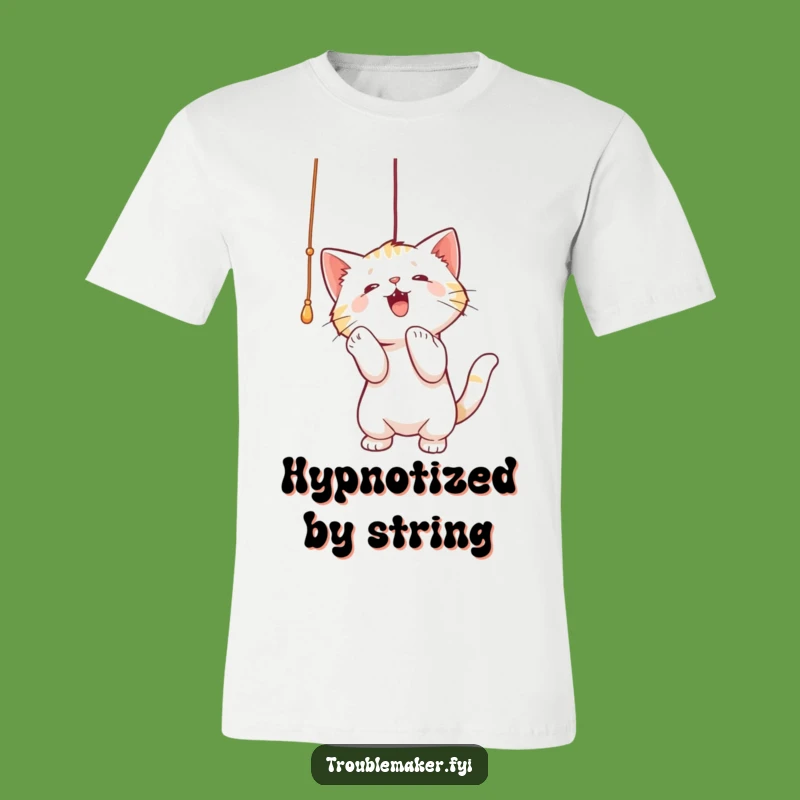 Funny Cat Batting String T-Shirt - Hilarious Apparel for Cat Parents