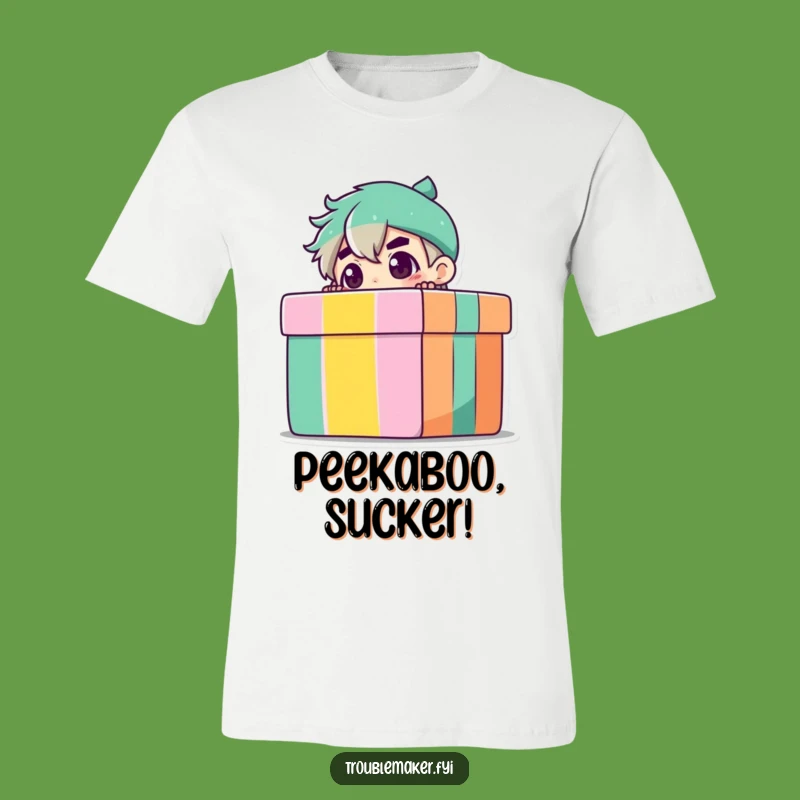 Funny Peeking Troublemaker T-Shirt: A Hilarious Tee for the Curious and Playful