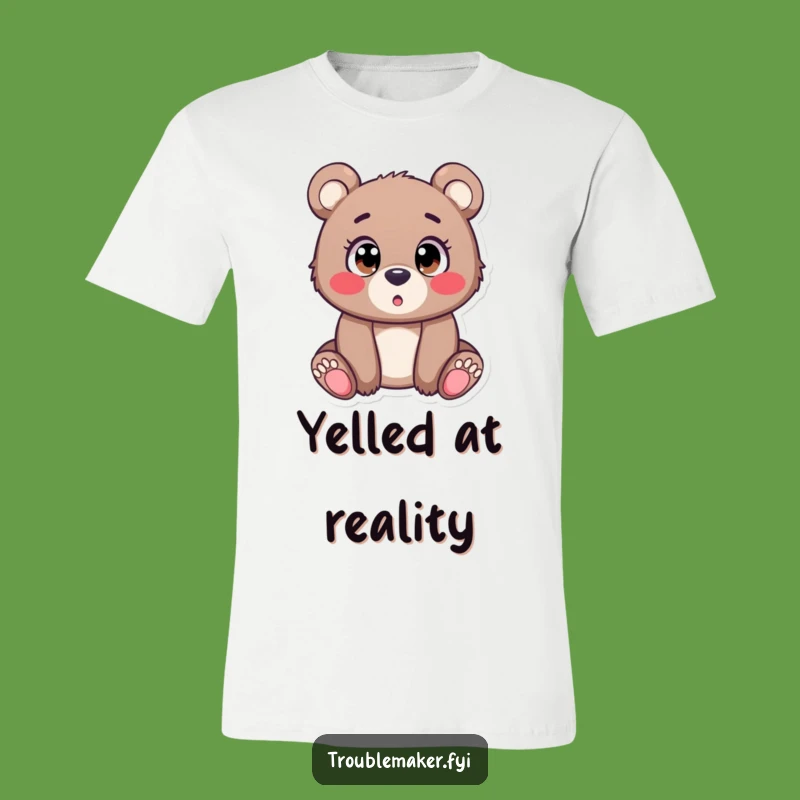 Funny Bear Cub Wide Eyes T-Shirt: Hilarious Apparel for Astonished People