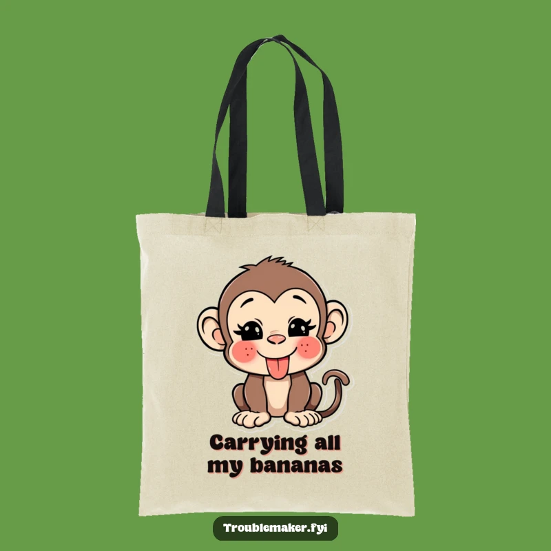 Funny Monkey Tongue Wink Tote Bag: Carry Your Laughs Everywhere!
