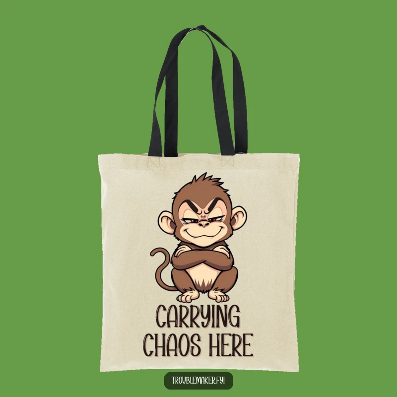 Funny Troublemaker Monkey Tote Bag: Carry Your Mischief with This Character Bag