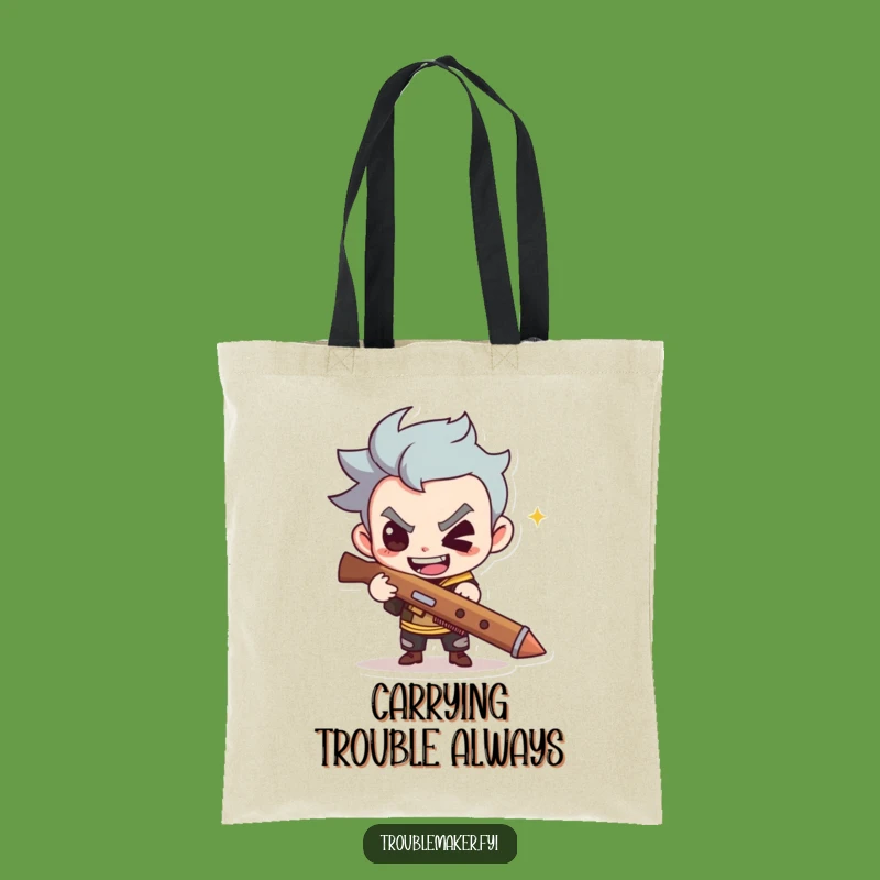 Funny Troublemaker Slingshot Tote Bag a Hilarious Accessory for Fun Lovers