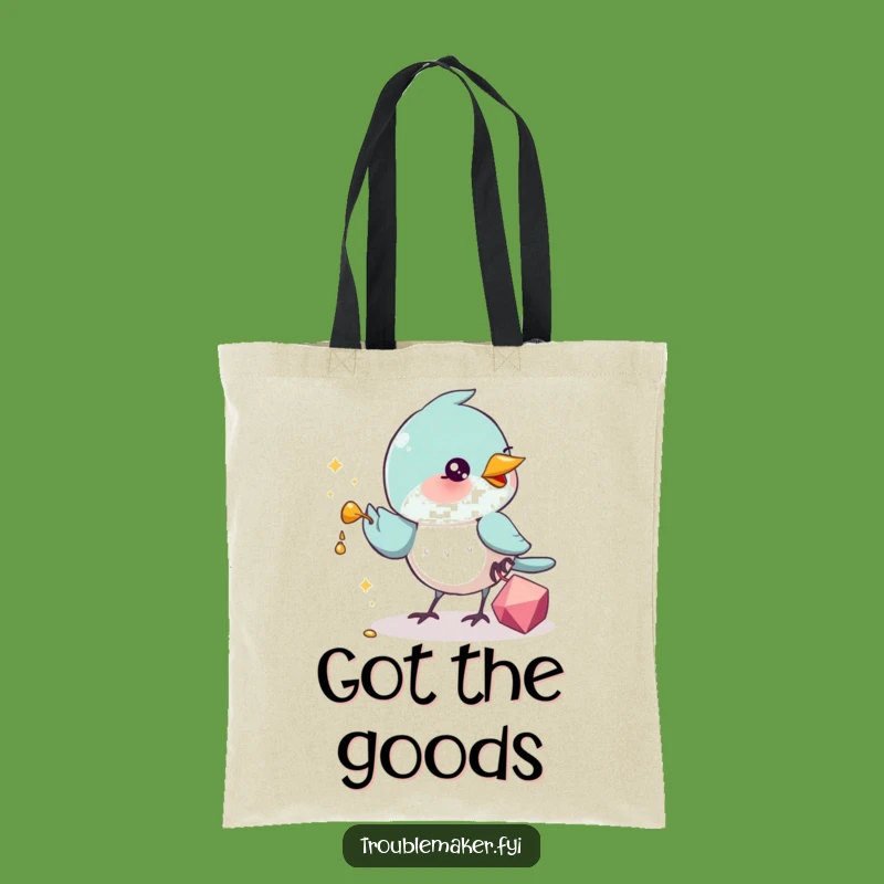 Funny Bird Shiny Stealer Tote Bag: Carry Your Treasures with This Hilarious Design