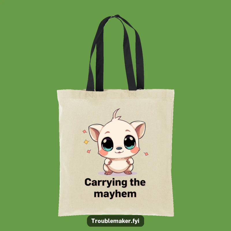 Funny Chaos Creature Tote Bag - Curious Eyes Mild Mischief Carryall