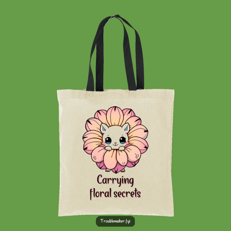 Funny Hidden Creature Flower Tote Bag: Carry Your Charm Everywhere