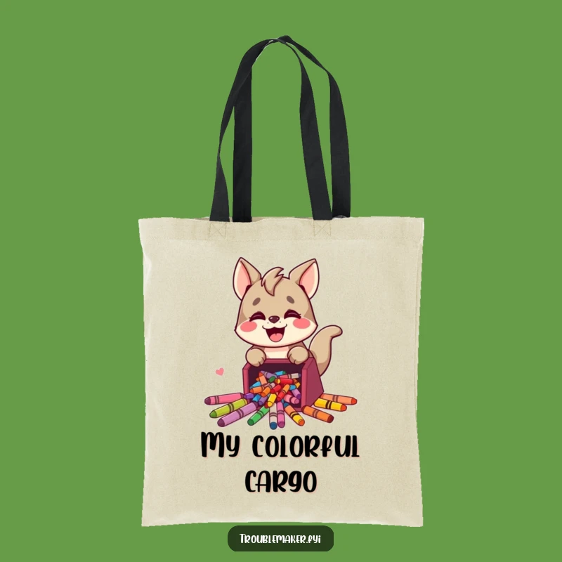 Funny Messy Artist Tote Bag: Crayon Spill Fun, Unique Gift