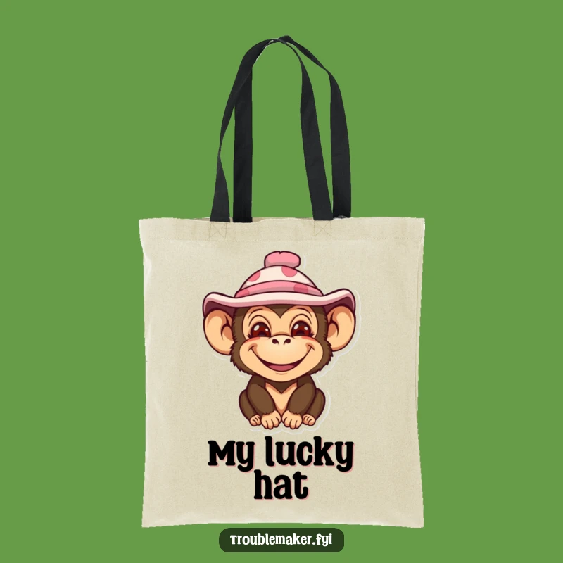 Funny Monkey Hat Tote Bag - Stylish & Humorous Carry-all for Daily Fun